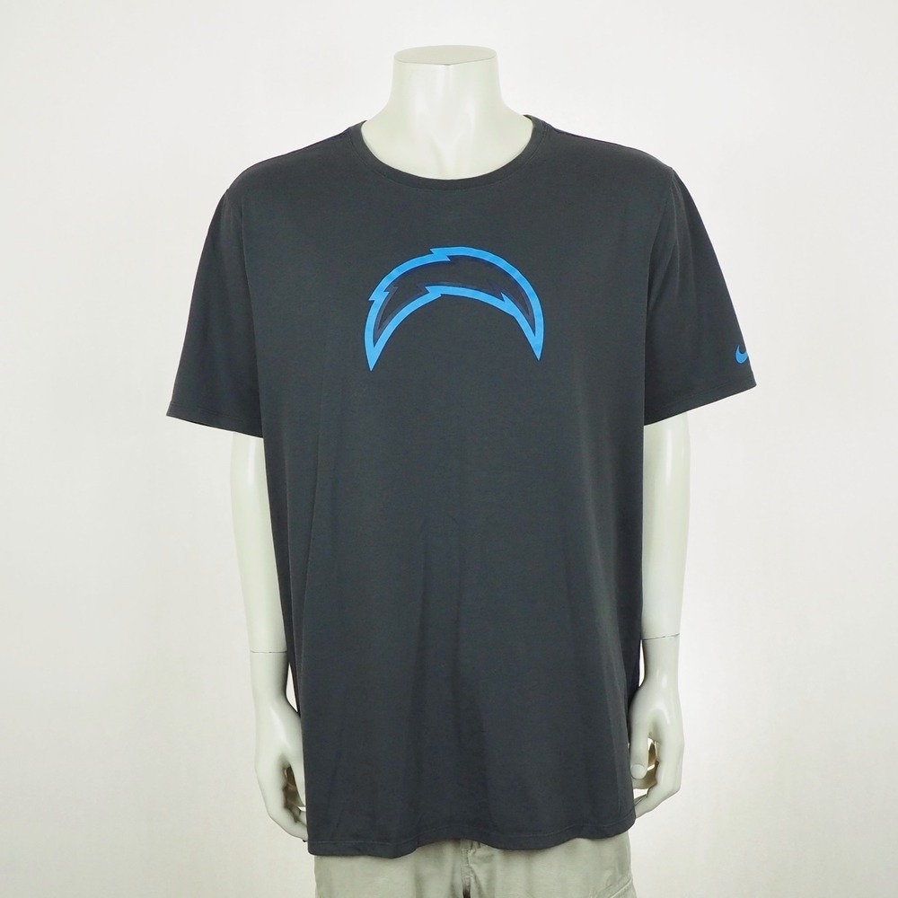Nike Los Angeles LA Chargers Tee Shirt Mens 2XL XXL Dark Gray NFL Team OnField